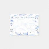 Waterverf Blue Whale Patroon Post-it® Notes (Voorkant)