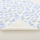 Waterverf Blue Whale Patroon Sherpa Deken (3/4)