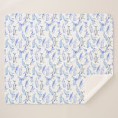 Waterverf Blue Whale Patroon Sherpa Deken (Voorkant (horizontaal))