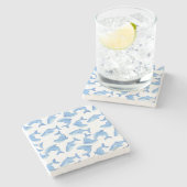 Waterverf Blue Whale Patroon Stenen Onderzetter (Zijkant)