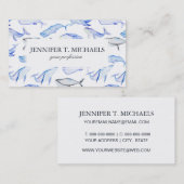 Waterverf Blue Whale Patroon Visitekaartje (Voorkant / Achterkant)