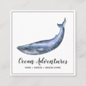 Waterverf Blue Whale Square Visitekaartje (Voorkant)