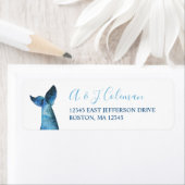 Waterverf Blue Whale Tale Etiket (Insitu)