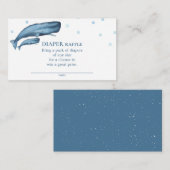 Waterverf Blue Whales Baby shower Diaper Raffle Informatiekaartje (Voorkant / Achterkant)