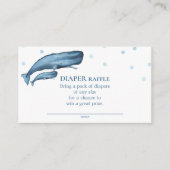 Waterverf Blue Whales Baby shower Diaper Raffle Informatiekaartje (Voorkant)