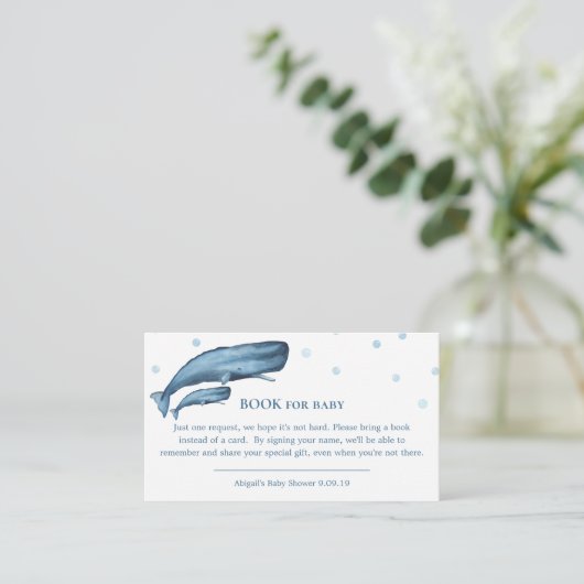 Waterverf Blue Whales Ocean Book for Baby Informatiekaartje (Staand voorkant)