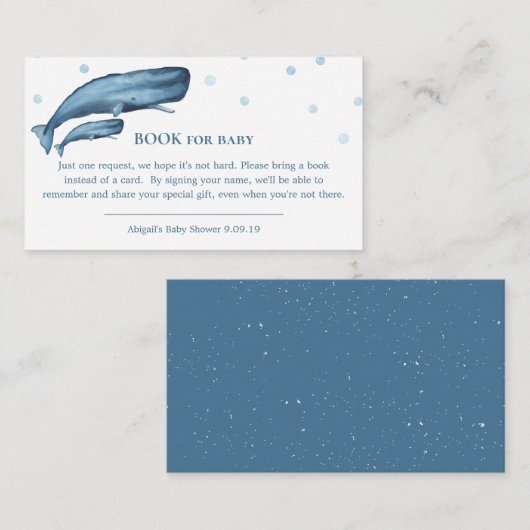 Waterverf Blue Whales Ocean Book for Baby Informatiekaartje (Voorkant / Achterkant)