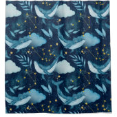 Waterverf Blue Whales Ocean-thema Douchegordijn (Voorkant)