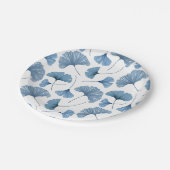 Waterverf Blue & White Gingko Foliage Pattern Papieren Bordje (Gekanteld)