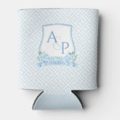 Waterverf Blue White Wedding Crest Couples Shower Blikjeskoeler (Voorkant)