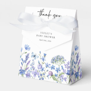Waterverf Blue Wildflower Baby shower Bedankdoosjes