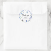 Waterverf Blue Wildflower Baby shower Dank u Ronde Sticker (Tas)