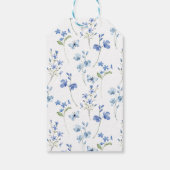 Waterverf Blue Wildflower Baby shower Favor Cadeaulabel (Achterkant)