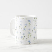 Waterverf Blue Wildflower Pattern Koffiemok (Voorkant links)
