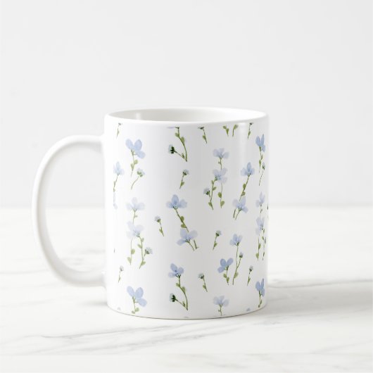 Waterverf Blue Wildflower Pattern Koffiemok (Links)