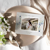 Waterverf Blue Wildflower Save the Date Briefkaart