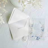 Waterverf Blue Wildflower Vrijgezellenfeest Acryl Uitnodigingen