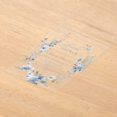 Waterverf Blue Wildflower Vrijgezellenfeest Acryl Uitnodigingen (Laagn)