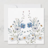 Waterverf Blue Wildflower Vrijgezellenfeest Kaart (Achterkant)