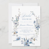 Waterverf Blue Wildflower Vrijgezellenfeest Kaart (Voorkant)
