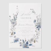 Waterverf Blue Wildflower Vrijgezellenfeest Vellum Uitnodigingen (Voorkant)