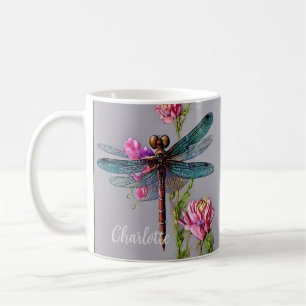 Waterverf Blue Wing Dragonfly, koffie Mok