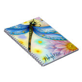 Waterverf Blue Wing Dragonfly, personaliseren Notitieboek (Rechterzijde)