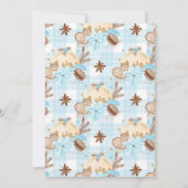 Waterverf Blue Winter Cakes & Cookies Baby shower Kaart (Achterkant)