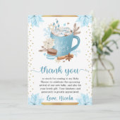 Waterverf Blue Winter Cookies & Cocaca Baby shower Bedankkaart (Staand voorkant)