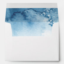 Waterverf Blue Winter Wedding Envelope