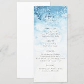 Waterverf Blue Winter Wedding Menu (Voorkant / Achterkant)