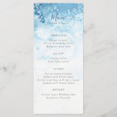 Waterverf Blue Winter Wedding Menu (Voorkant)