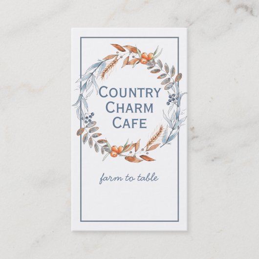 Waterverf Blue Wreath Visitekaartje (Voorkant)