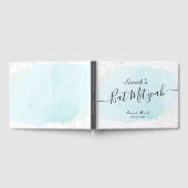 Waterverf Blue x Gold Bat Mitzvah Guest Book Gastenboek (Volledig)
