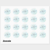 Waterverf Blue x Gold Bat Mitzvah Ronde Sticker (Vel)