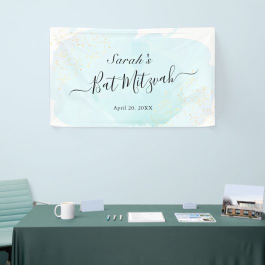 Waterverf Blue x Gold Bat Mitzvah Spandoek (Beurs)