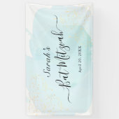 Waterverf Blue x Gold Bat Mitzvah Spandoek (Verticaal)
