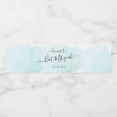 Waterverf Blue x Gold Bat Mitzvah Waterfles Etiket (Enkel label)