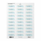 Waterverf Blue x Gold Modern Return Address Label (Full Sheet)