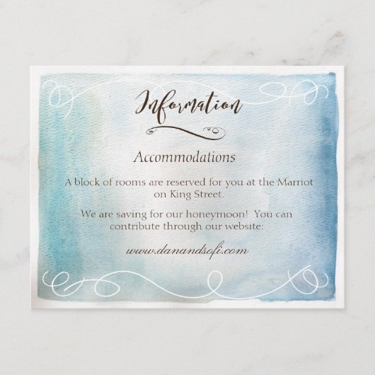 Waterverf Blue Zee of Sky Information Kaart (Voorkant)