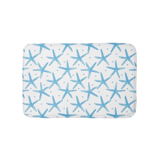 Waterverf Blue Zee Stars Patroon Badmat (Voorkant)