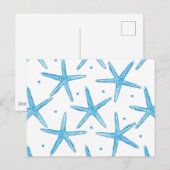 Waterverf Blue Zee Stars Patroon Briefkaart (Voorkant / Achterkant)