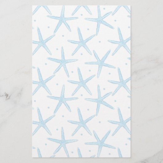 Waterverf Blue Zee Stars Patroon Briefpapier (Voorkant)