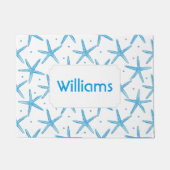 Waterverf Blue Zee Stars Patroon | Jouw namen toev Deurmat (Voorkant)