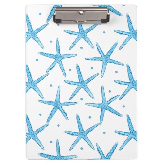 Waterverf Blue Zee Stars Patroon Klembord (Voorkant)