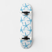 Waterverf Blue Zee Stars Patroon Skateboard (Voorkant)