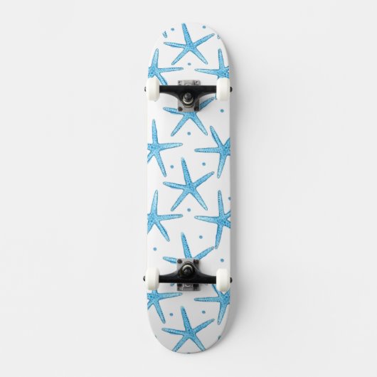 Waterverf Blue Zee Stars Patroon Skateboard (Voorkant)