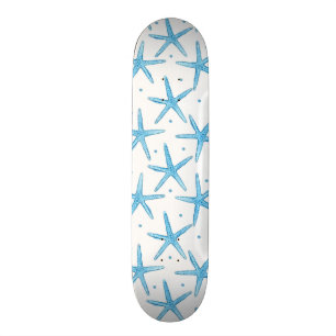 Waterverf Blue Zee Stars Patroon Skateboard