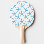 Waterverf Blue Zee Stars Patroon Tafeltennisbatje (Voorkant)