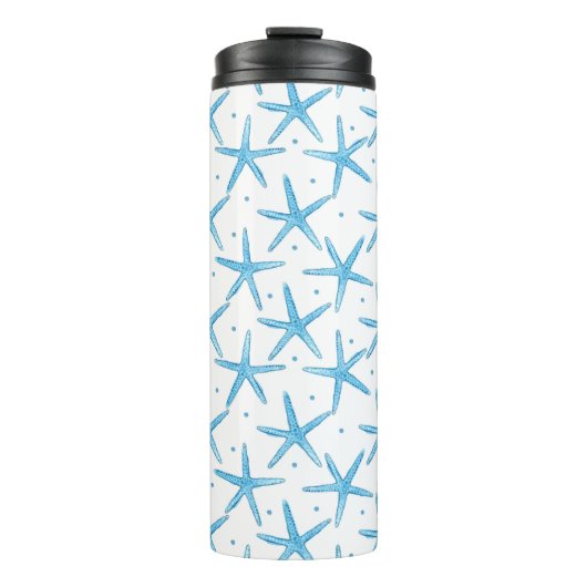 Waterverf Blue Zee Stars Patroon Thermosbeker (Voorkant)